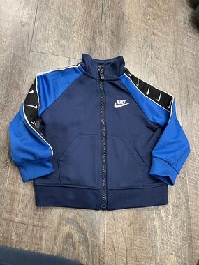 Nike Navy and Royal Blue Kids Zip-Up Track Jacket